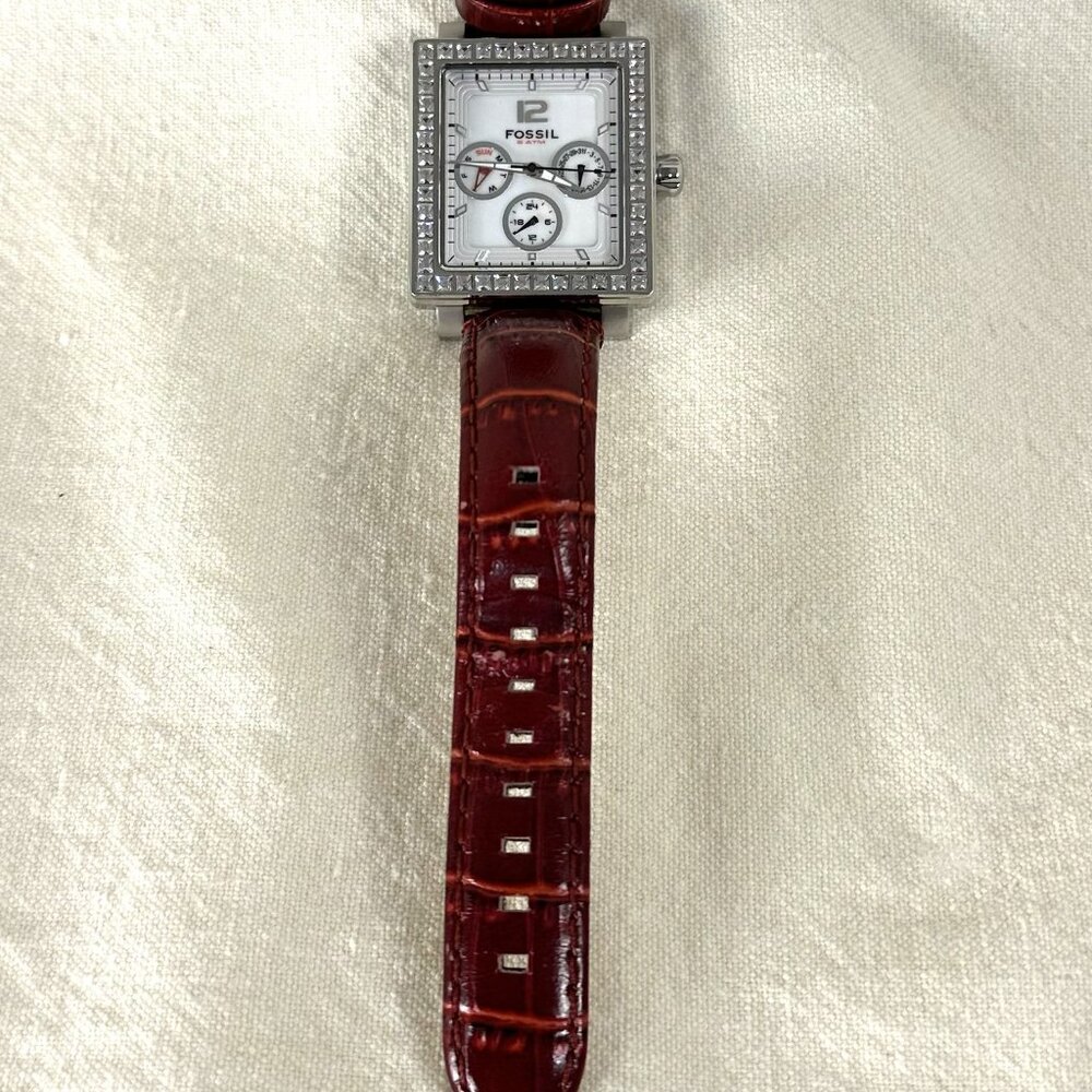 Fossil Square Bezel Multifunction Watch With Crys… - image 3